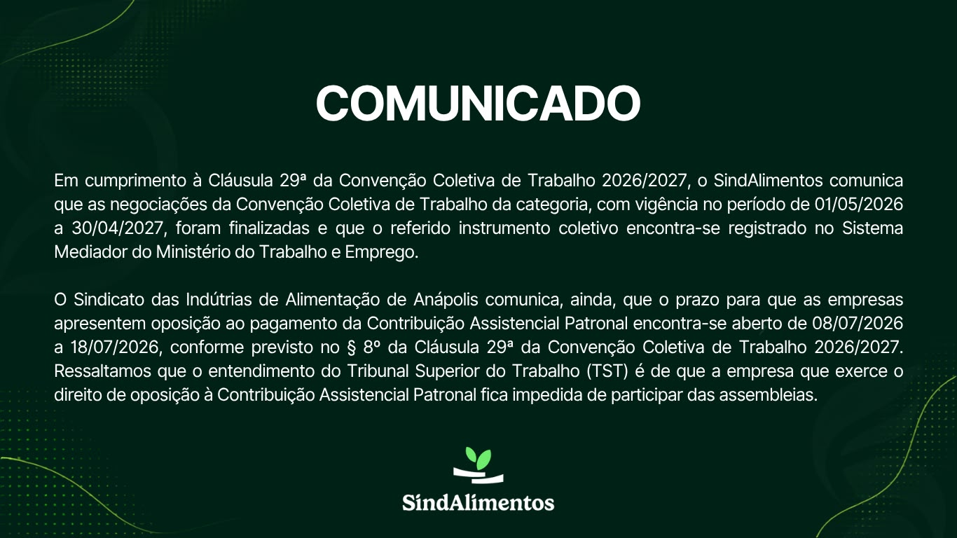 Comunicado Sindalimentos