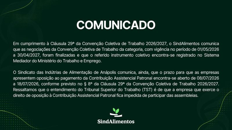 Comunicado Sindalimentos